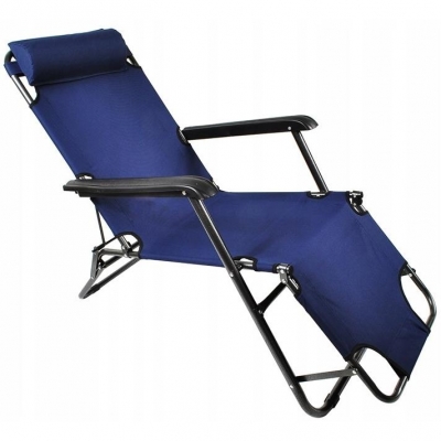 Leżak Ogrodowy Składany Fotel Plażowy Poduszka Mix-30956