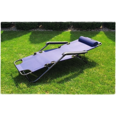 Leżak Ogrodowy Składany Fotel Plażowy Poduszka Mix-30966